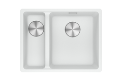 Maris - Vlakbouwspoeltafel / 553 x 433 mm / 2 bakken / Grote bak rechts / Metaal Wit