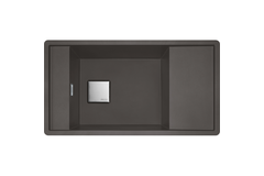 Fresno - Inbouwspoeltafel / 877 x 495 mm / 1 bak / Leigrijs / Omkeerbaar