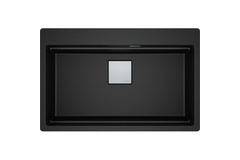 KUBUS 2.0 PRO - Inbouwspoelbak / 1 bak / 734 x 400 x 220 mm / Manuele lediging / Onyx + Set 3 accessoires