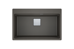 KUBUS 2.0 PRO - Inbouwspoelbak / 1 bak / 734 x 400 x 220 mm / Manuele lediging / Leigrijs + Set 3 accessoires