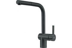 Atlas Neo - Eéngreepsmengkraan met uittrekbare uitloop / Side lever / Industrieel zwart
