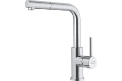Smart Glenda L - Mitigeur à bec extractible / 1 jet / Levier sur le côté / Inox