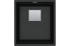 KUBUS 2.0 PRO - Cuve à sous-encastrer / 1 bassin / 370 x 420 x 200 mm / Vidage manuel / Onyx + Set 3 accessoires