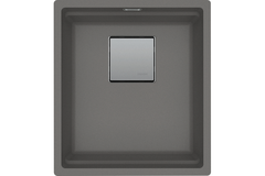 KUBUS 2.0 PRO - Onderbouwspoelbak / 1 bak / 370 x 420 x 200 mm / Manuele lediging / Steengrijs + Set 3 accessoires