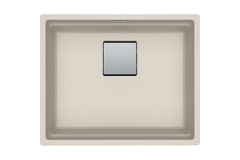 KUBUS 2.0 PRO - Cuve à sous-encastrer / 1 bassin / 520 x 420 x 200 mm / Vidage manuel / Café crème + Set 3 accessoires