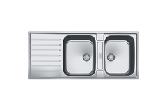 Argos - Evier à encastrer/ à affleurer / 1160 x 510 mm / 2 bassin / Réversible