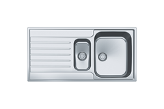 Argos - Evier à encastrer / à affleurer / 1000 x 510 mm / 1 + 1/2 bassin / Réversible