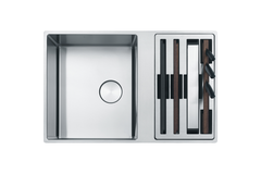 Box Center / Vlakbouwspoeltafel / 860 x 510 mm / 2 bakken / Glad / werkcentrum rechts
