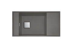 Fresno - Evier à afleurer/à sous-encaster / 860 x 458 mm / 1 bassin / Gris pierre / Réversible