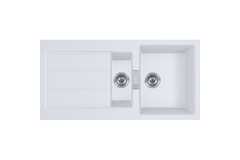 Sirius S2D - Evier à encastrer / 1000 x 510 mm / 1 bassin / Blanc / Réversible