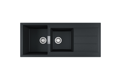 Sirius S2D - Evier à encastrer / 1160 x 500 mm / 2 bassins / Noir / Réversible