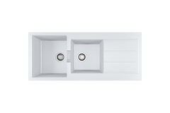 Sirius S2D - Evier à encastrer / 1160 x 500 mm / 2 bassins / Blanc / Réversible