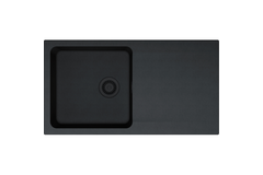 ORION - Evier à encastrer / 1 bassin / 940 x 510 mm / Vidage manuel / Carbone / Vidage Noir mat