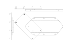 Hynge Swivel Botttom mécanisme pivotant  largeur de 460 à 700 mm