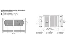 Traploos in de breedte verstelbaar hangmapregisterframe Systema Top 2000, 
 368 - 540, zwart