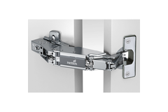Sensys groothoekscharnier, zonder insprong (Sensys 8657), half opliggend, Openingshoek 165°, TH-boorbeeld 52 x 5,5 mm, voor schroefbevestiging (-)