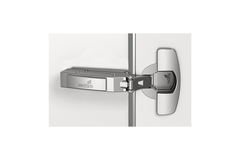 Sensys scharnier voor dunne deuren, deurdikte vanaf 10 mm, met geïntegreerde demping (Sensys 8646i), vernikkeld, inliggend, openingshoek 110°, TH-boorbeeld 52 x 5,5 mm, met spreidpluggen (ø 10 x 8)