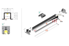 Led profiel Smart-In10 ac2 Z 2000 zwart geanodis.
