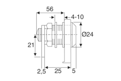 Serrure pour porte en verre 4-10mm avec gâche