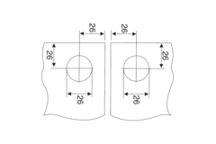 Contre-plaque serrure pour porte en verre