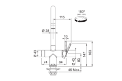 Maris Water Hub - 3 in 1 set met zwenkbare uitloop / Side Lever / Zwart mat / Boiler 4 liter