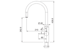 Mythos Water Hub 6 en 1 - Mitigeur à bec orientable / Levier sur le côté / Cuivre