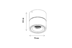 Tilt ledspot 230V Ø75mm