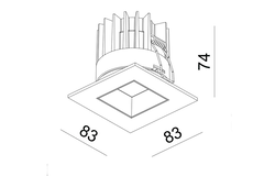 Led trend Square zwart mat 3000K 9W 230V