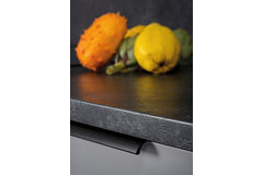Greep ONA BA128 L200 aluminium geborsteld zwart