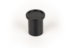 Bouton ROUND Ø25 aluminium brossé noir