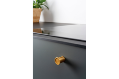 Bouton ROUND Ø25 aluminium brossé noir