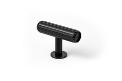 Bouton T RILLE L55 aluminium brossé noir