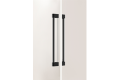 Deurgreep dubbel CASEY BIG BA416 L448 aluminium zwart textuur / gepolijst titanium zwart