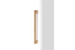 Deurgreep enkel LUV BIG BA384 L419 zamak geborsteld messing cava