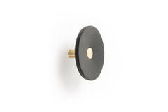 Porte-manteaux ZOOT Ø120 bois / aluminium brossé foncé laiton / noir bois