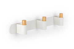 Porte-manteaux CASEY BA120-120 L340 bois / liège blanc texture / chêne