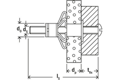 Hollewandplug Fischer HM5 x 65S met metrische schroef