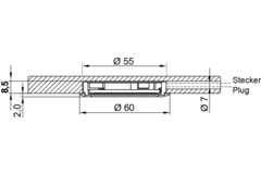 Ld8001-55 Led encastastrable 3W 3000K alu 