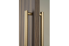 Poignée de porte dubbel MOON BIG BA384 L424 aluminium brossé laiton cava