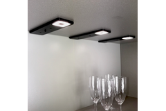 Set 1 led roeled 3W 3000K 12V zwart-centrale schakelaar - konvertor