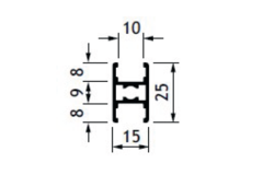 Profil-U horizontal central RC-Base 4m noir  