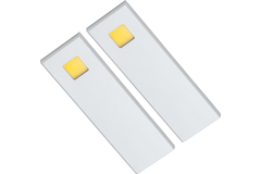 Set 2 d'lau Led rechthoekige onderbouw 3W 3200K alu -tou touch 10w met dimmertransfo
