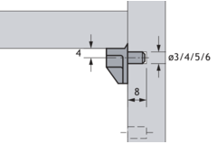 legplankdrager Safety , ø 5 mm, staal, kunststof glashelder