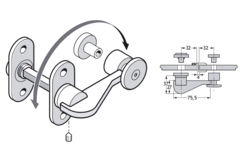 Pba 500-g inox sat. dispositif fermeture libre/occ upe plat