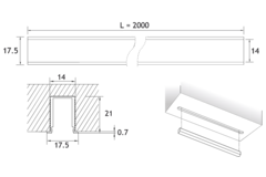 Led profiel Channelline Micro inbouw 2000mm alu met pvc afdekkap