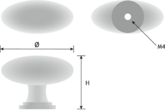 Knop 605 dia. 35mm roest vernist