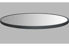 Miroir rond d600mm+ann noir s/s led, non-chauf 
