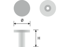Bouton ellie ø25x27 zamac noir mat 
