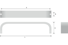 Poignée SENSE BA320 L327 aluminium brossé noir