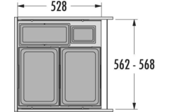 Hailo eurocargo-Synchro k.60cm 2x38l+12l SoftClose 